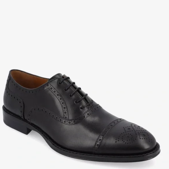 Grant Stone Black Leather Fairfield Cap toe Oxford dress shoes Fairfield Oxford - Black Calf main image 2